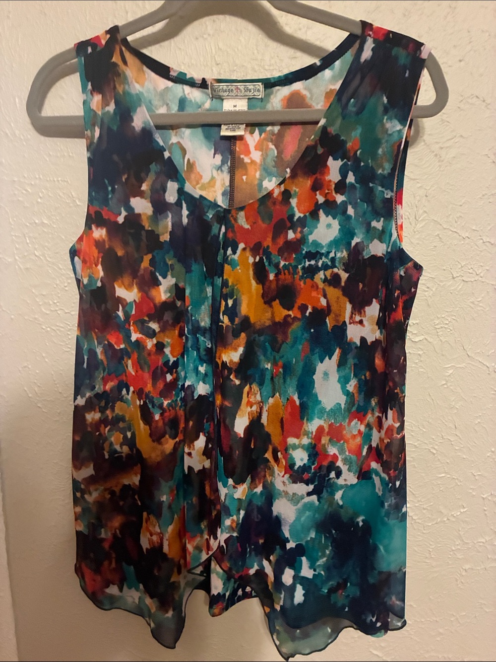 Vintage Suzie Multicolor Abstract Sleeveless Camisole